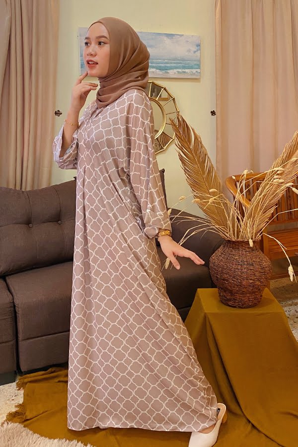 CLOVIA LONG KAFTAN (KHAKI BROWN)