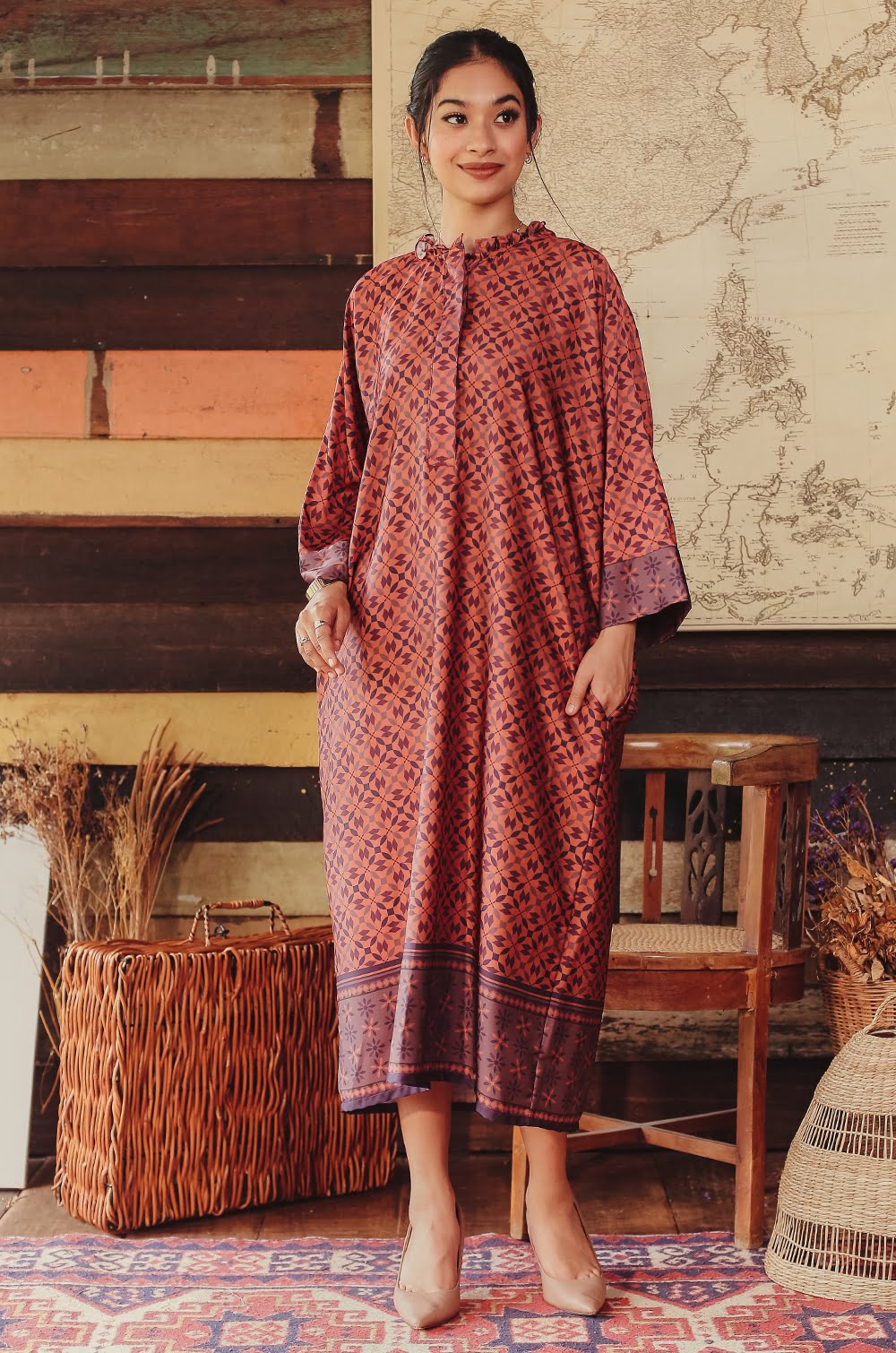 AISYAA BATIK TUNIC (TERRACOTTA PURPLE)