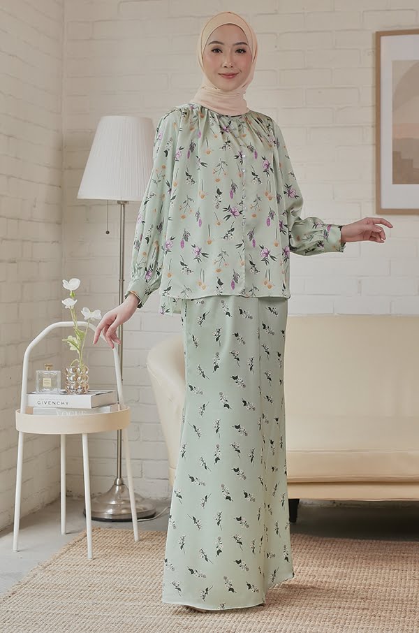 DAISY FLORAL KURUNG (MINT GREEN)