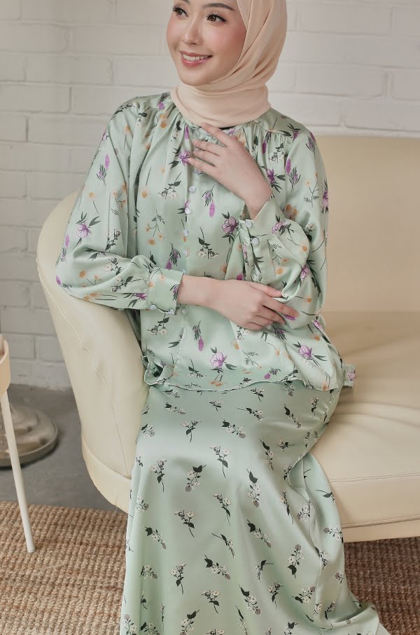 DAISY FLORAL KURUNG (MINT GREEN)