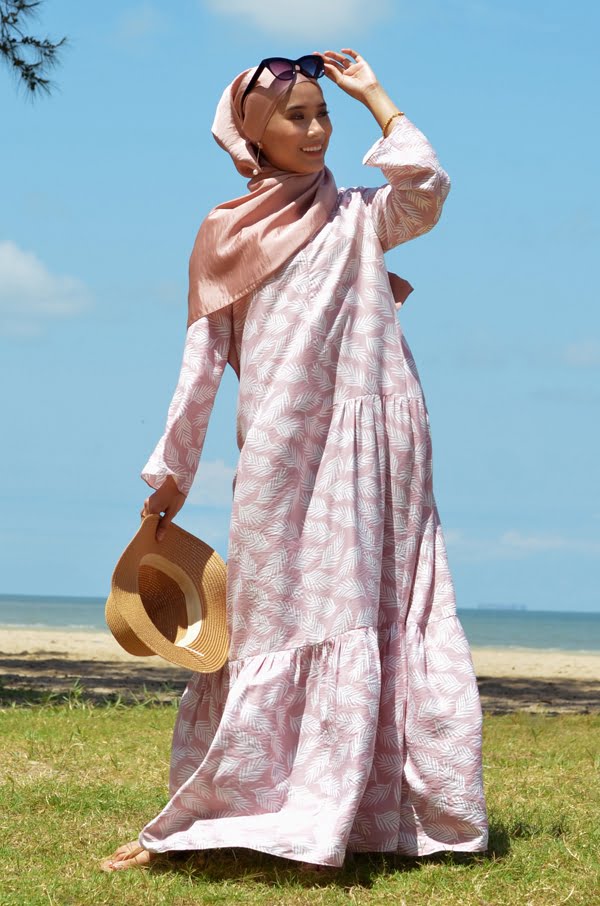 ARRABELL PRINTED DRESS (DUSTY PINK)