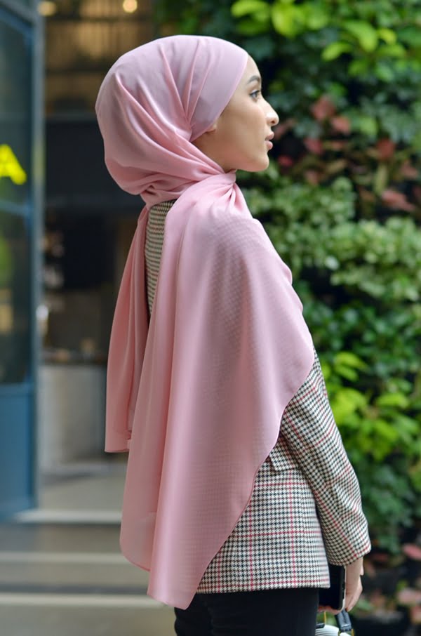 BASIC PLAIN HEAVY CHIFFON (ROSE PINK)