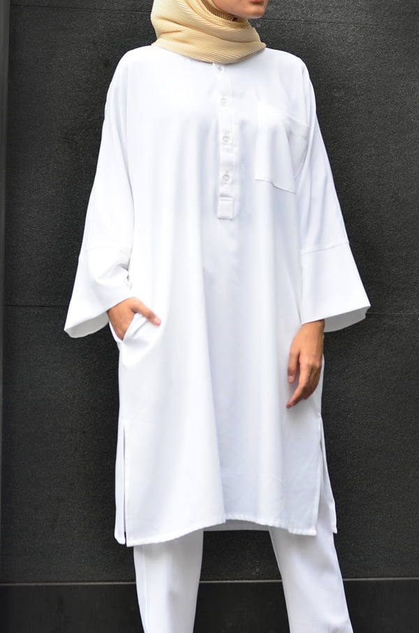 SELENA TUNIC SET (WHITE)