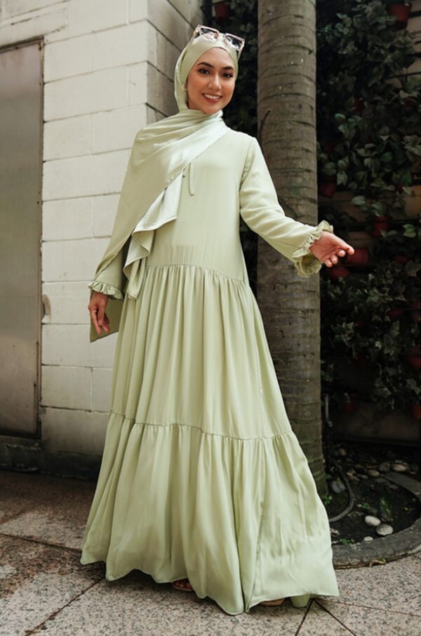 AMANI PLAIN DRESS (GREEN  TEA)