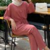 ELLA CASUAL SET (CORAL RED)