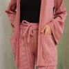 MILEY PLEATED PANTS SET (CORAL PINK)