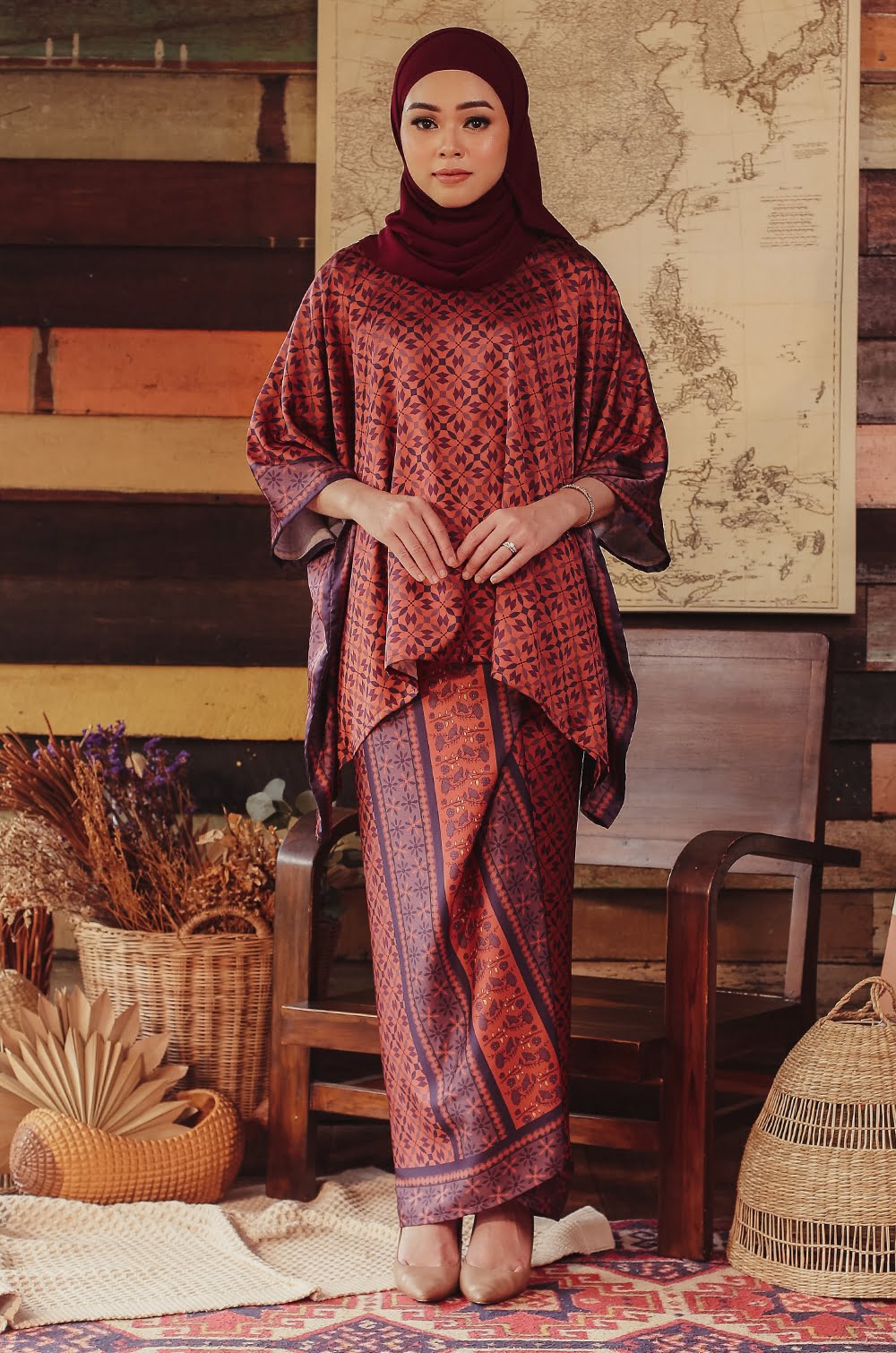 AISYAA BATIK PAREO (TERRACOTTA PURPLE)