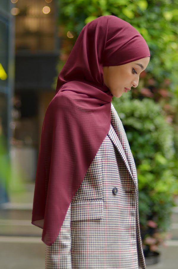 BASIC PLAIN HEAVY CHIFFON (MAROON)
