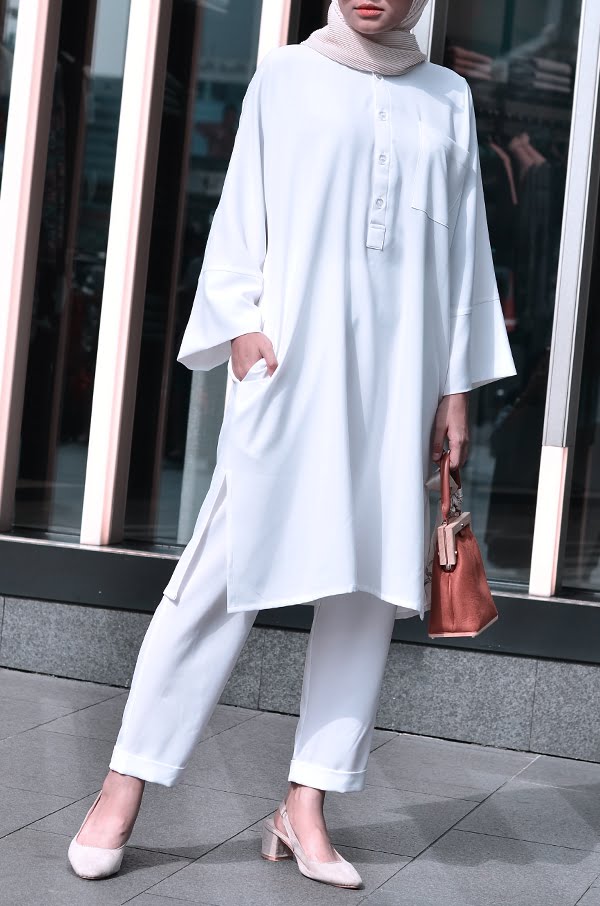 SELENA TUNIC SET (WHITE)
