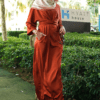 ARIA WRAP DRESS (DARK TERACOTTA)