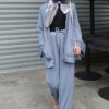 MILEY PLEATED PANTS SET (BLUE GREY)