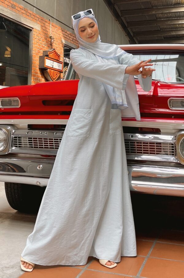 ROZAELLA PLAIN DRESS (ICE BLUE)