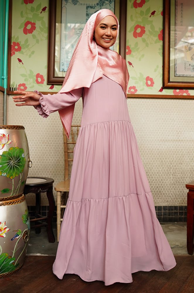 AMANI PLAIN DRESS (PINK PURPLE)
