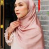 MEDYNA TEXTURE PLAIN SHAWL (CORAL BROWN)