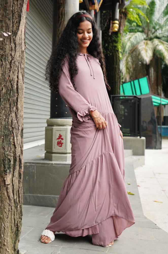 AMANI PLAIN DRESS (DUSTY PURPLE)