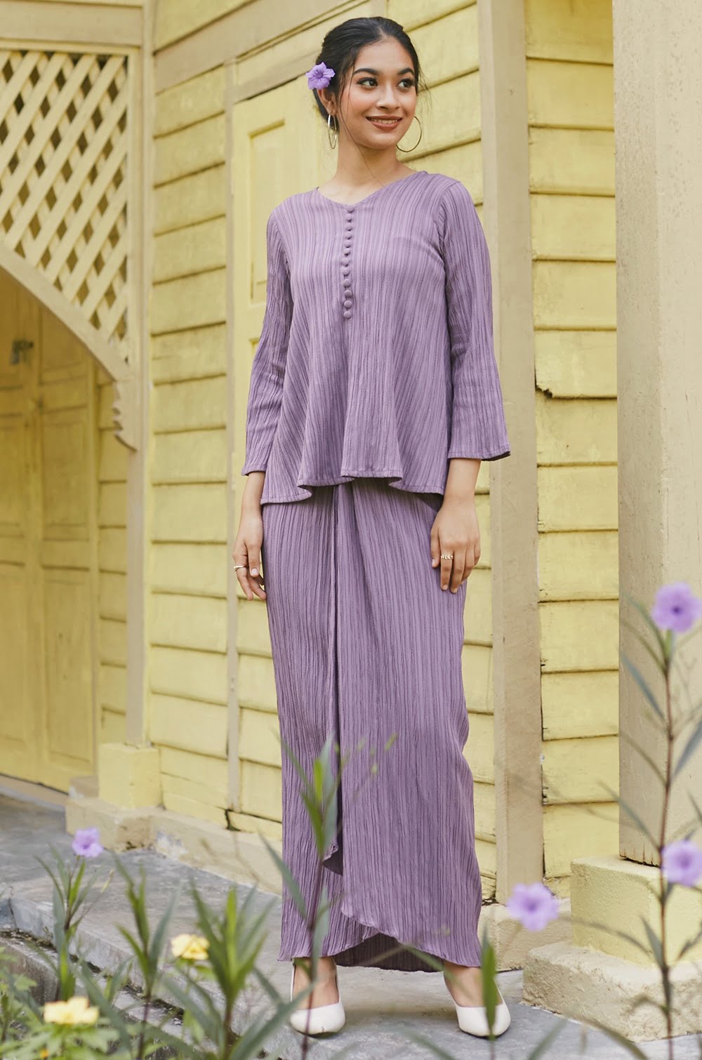 LORENNA TEXTURED KURUNG (PURPLE YAM)
