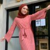 CANDY STRIPED DRESS (DARK AMBER)