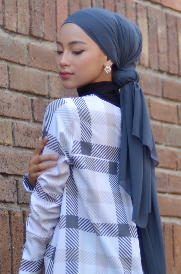 BASIC PLAIN HEAVY CHIFFON (PIGEON BLUE)