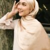 MEDYNA TEXTURE PLAIN SHAWL (LIGHT CREAM)
