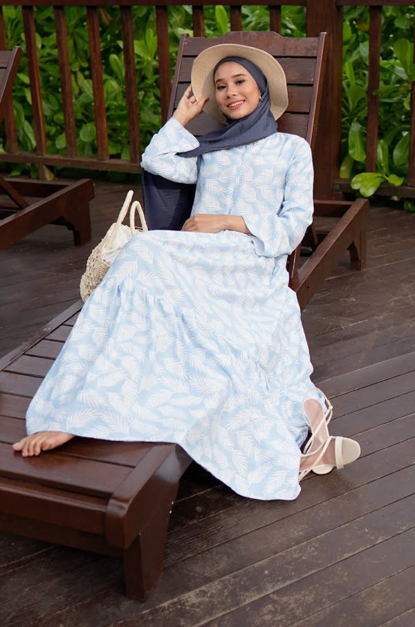 ARRABELL PRINTED DRESS (SKYBLUE)