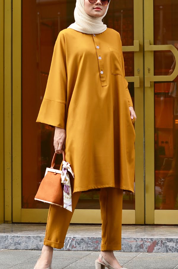 SELENA TUNIC SET (YELLOW OCHRE)