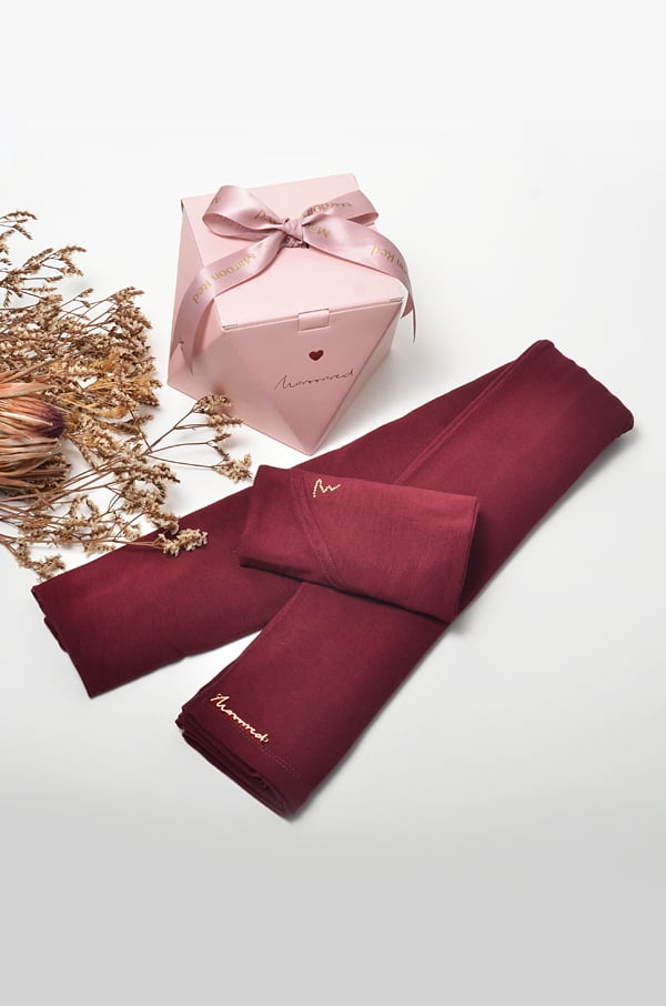 ROSSA SHAWL + AIRYN INNER + BOX (MAROON)