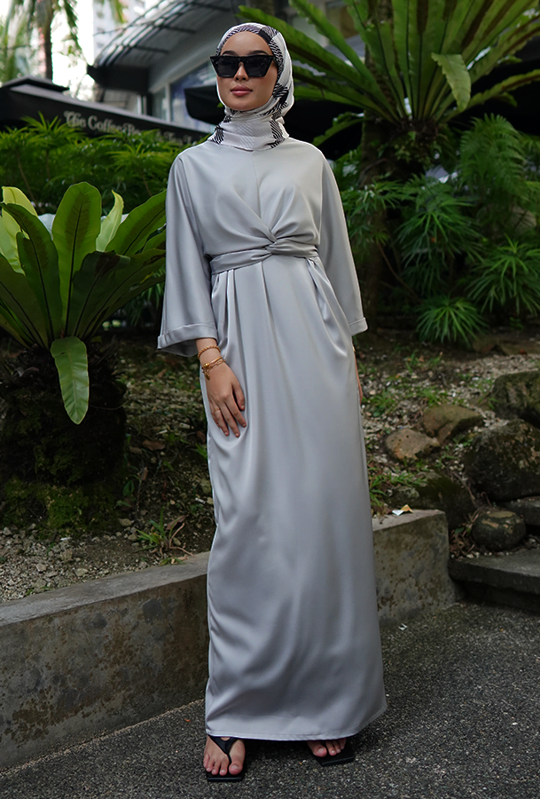 ARIA WRAP DRESS (SPANISH GREY)