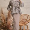 LILY FLORAL KURUNG (SHARK GREY)