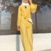 CANDY STRIPED DRESS (GOLD FINCH)
