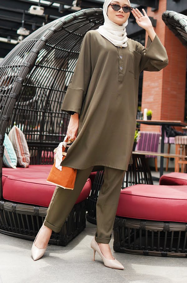 SELENA TUNIC SET (SEAWEED)