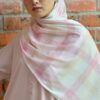 CHECKERED PRINTED SHAWL (CARNATIONS PINK)