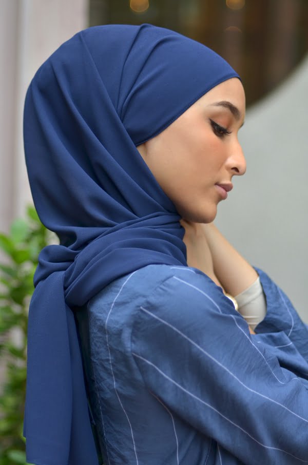 BASIC PLAIN HEAVY CHIFFON (SPACE BLUE)