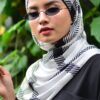 CHECKERED PRINTED SHAWL (LICORICE BLACK)