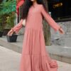 AMANI PLAIN DRESS (PEACH CORAL)