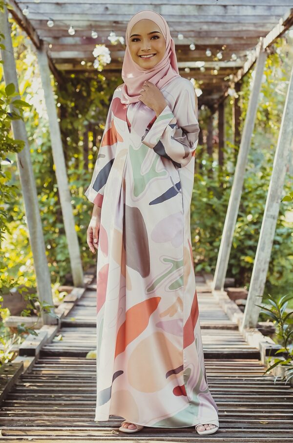 DANELA PRINTED KAFTAN (DULL PINK)