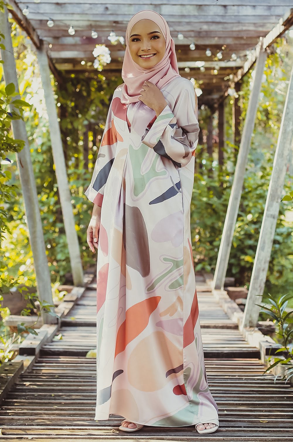 DANELA PRINTED KAFTAN (DULL PINK)