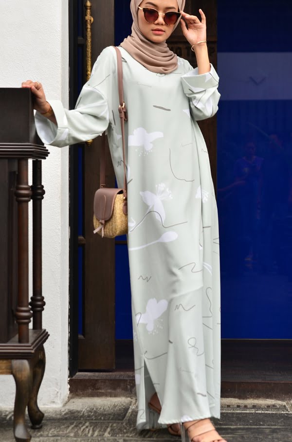BOHAMIA PRINTED DRESS (MINT GREEN)
