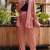 MILEY PLEATED PANTS SET (CORAL PINK)
