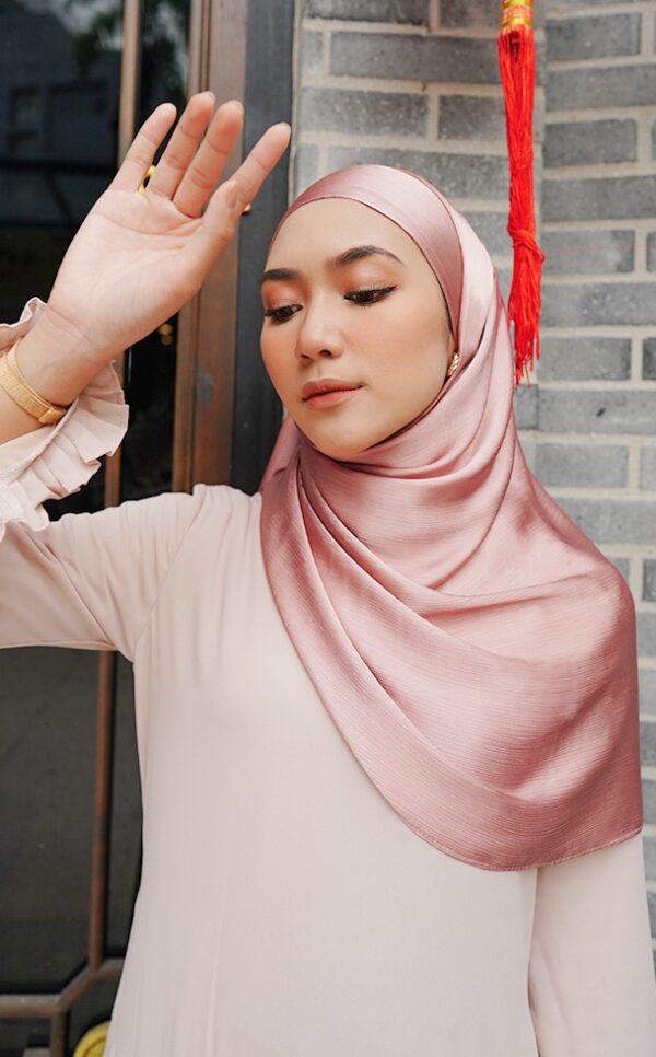MEDYNA TEXTURE PLAIN SHAWL (CORAL BROWN)
