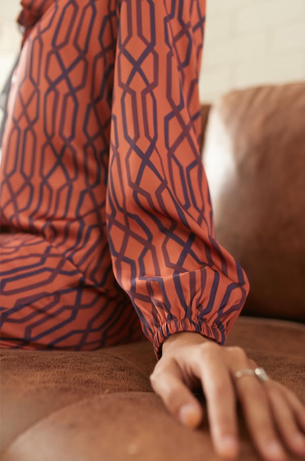 AGNES PRINTED DRESS (TERRACCOTTA )