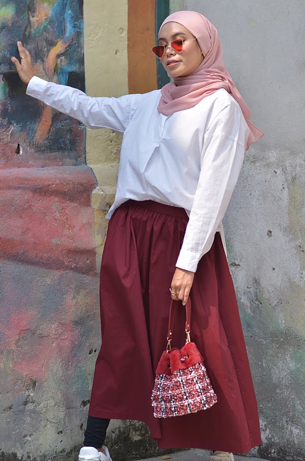 BASIC PLAIN HEAVY CHIFFON (BERRY PEACH)