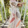 DANELA PRINTED KAFTAN (DULL PINK)