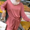 ELLA CASUAL SET (CORAL RED)