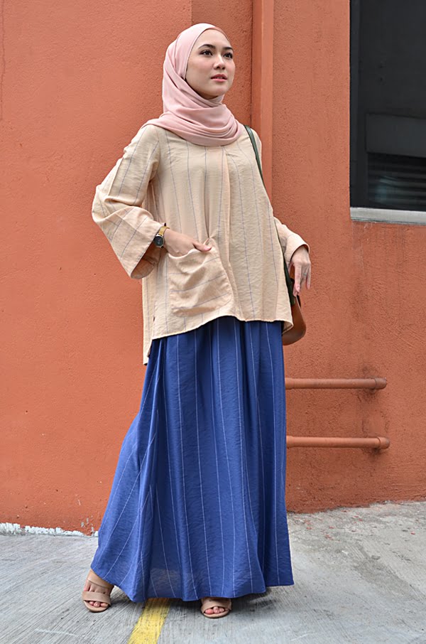 KAYLA STRIPE SET (BLUE BROWN)