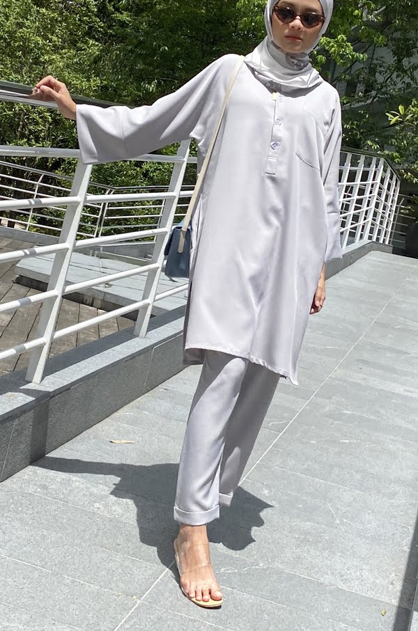 SELENA TUNIC SET (LIGHT GREY)