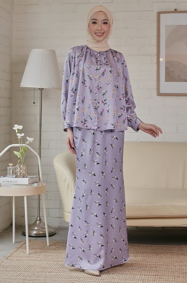 DAISY FLORAL KURUNG (LAVENDER)