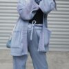 MILEY PLEATED PANTS SET (BLUE GREY)