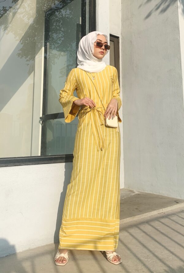 CANDY STRIPED DRESS (GOLD FINCH)