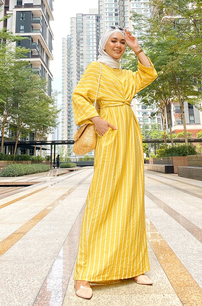 NAOMI WRAP DRESS (YELLOW)