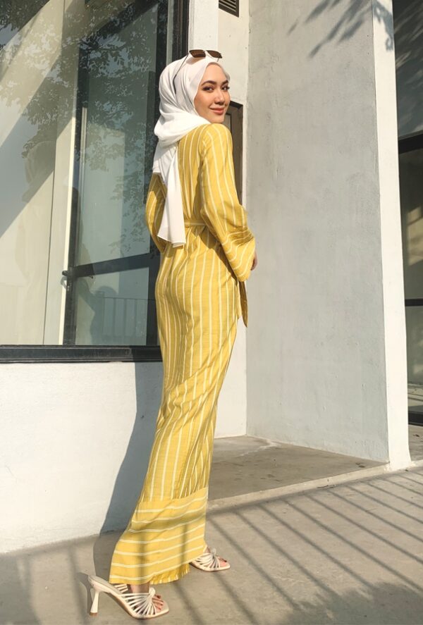 CANDY STRIPED DRESS (GOLD FINCH)